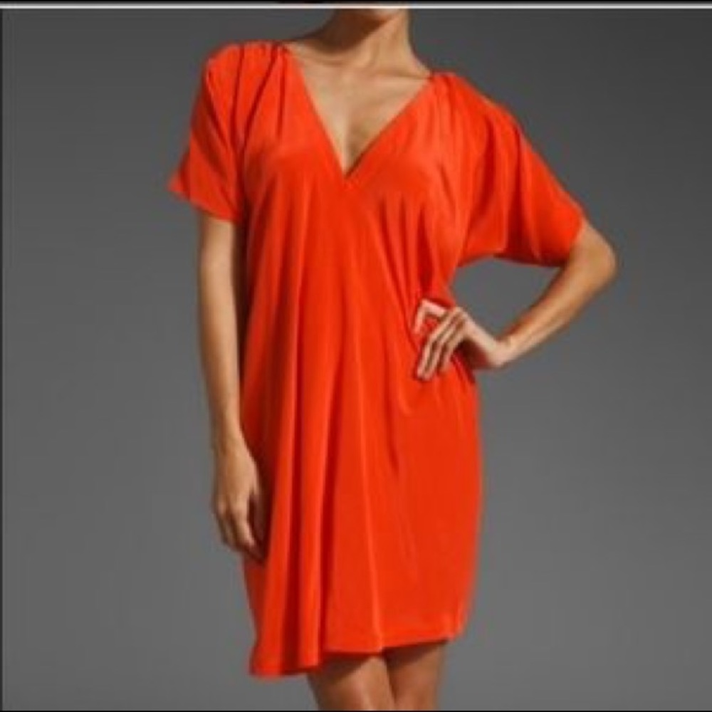 Vince mandarin silk draped dress